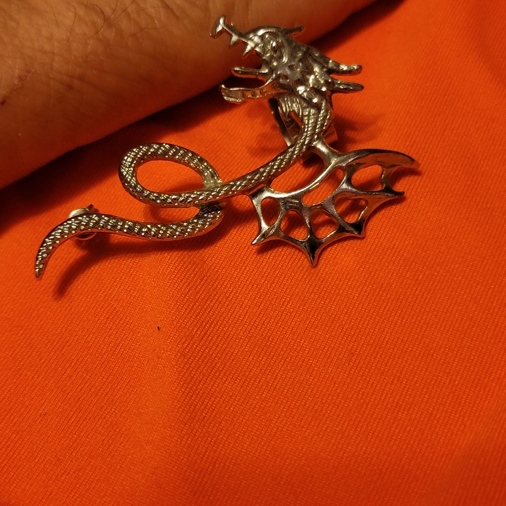 Silver dragon earring